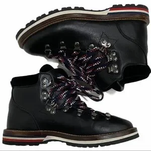 Moncler Shoes Moncler Blanche Hiking Boot Black Leathervelvet